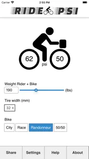 ride psi - bike tire pressure iphone screenshot 1