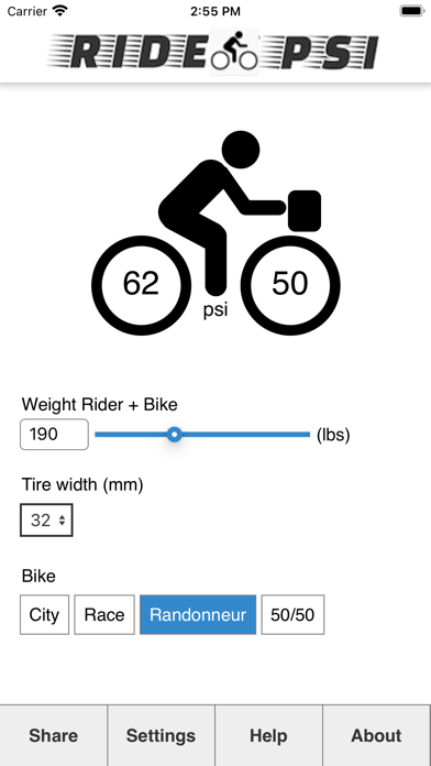 Ride PSI - Bike Tire Pressure Screenshot