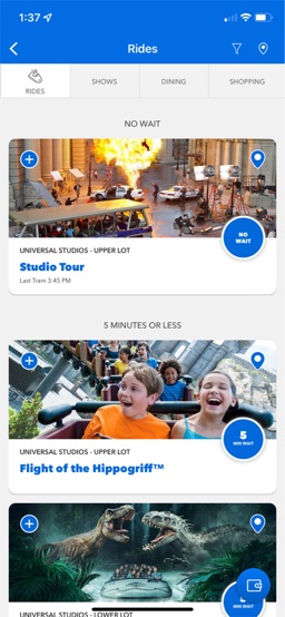 Universal Studios Hollywood™ app screenshot