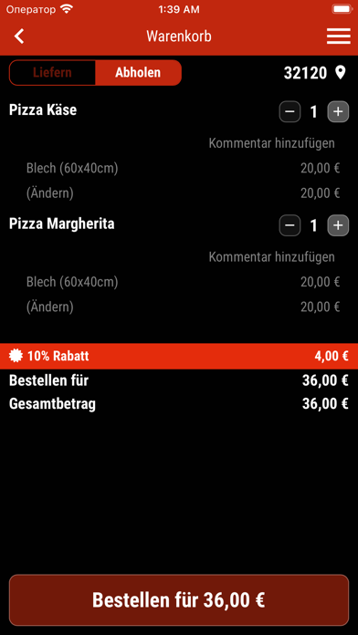 Pizzeria Venezia Hiddenhausen Screenshot