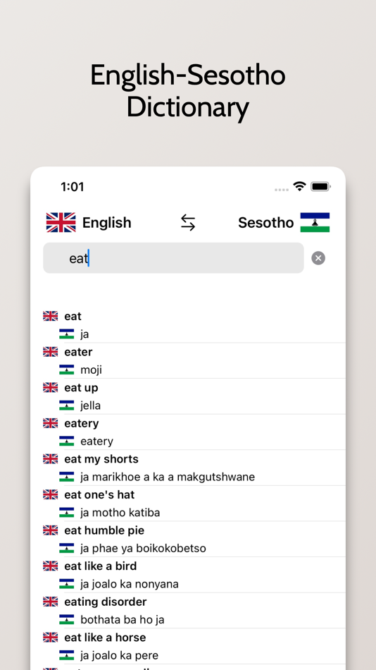 #1. Sesotho-English Dictionary (iOS) Podle: FB PUBLISHING LLC