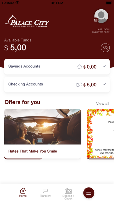 Palace City FCU Mobile Banking Screenshot