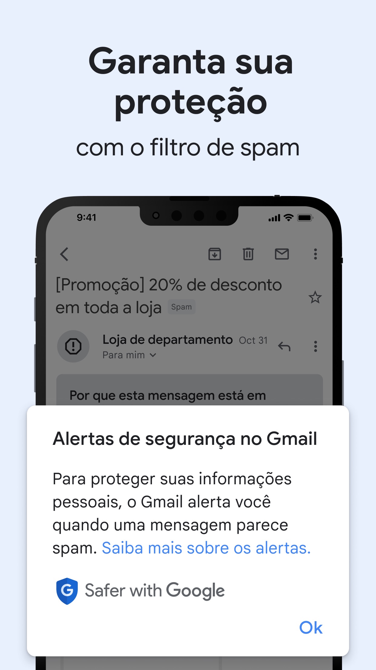 Screenshot do app Gmail: o e-mail do Google