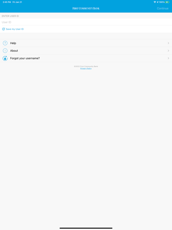 First Community Credit Cards iPad screenshot