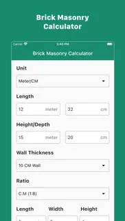 brick masonry calculator iphone screenshot 1