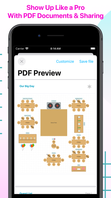 Wedding Seating Chart Planner Screenshot