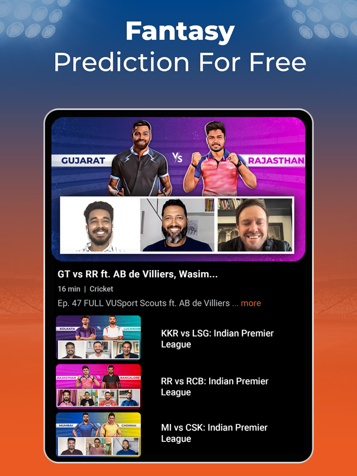 VUSport Live Cricket  Stats