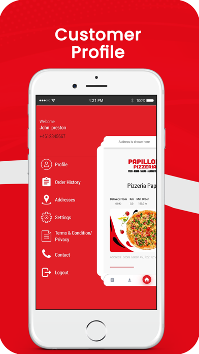 Papillon Pizzeria app screenshot 2