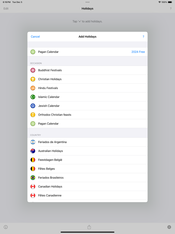 Feestdagen 2024 App voor iPhone, iPad en iPod touch AppWereld