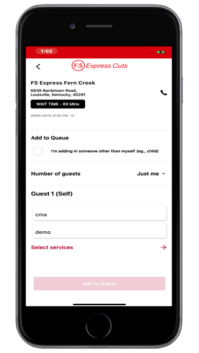 FS Express Cuts Check-In Screenshot