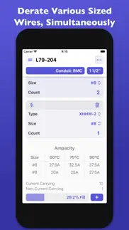 derated: conduit fill iphone screenshot 2