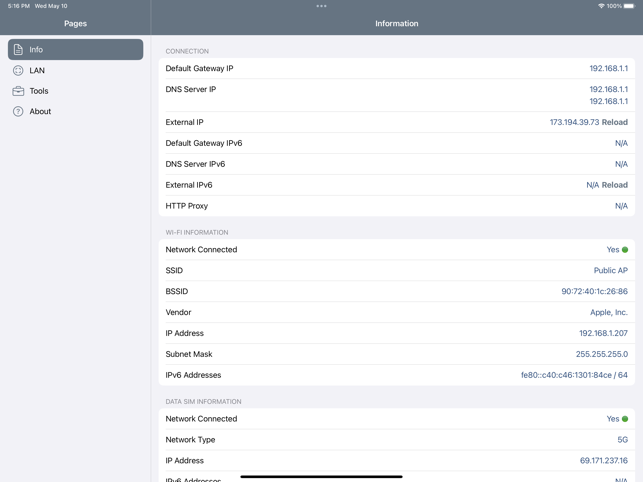 ‎Network Analyzer Capture d'écran