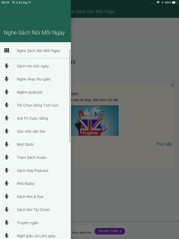 Nghe Sách Nói Mỗi Ngày iPad screenshot 1 - Reference app