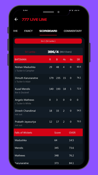 777 Cricket Live Line Screenshot