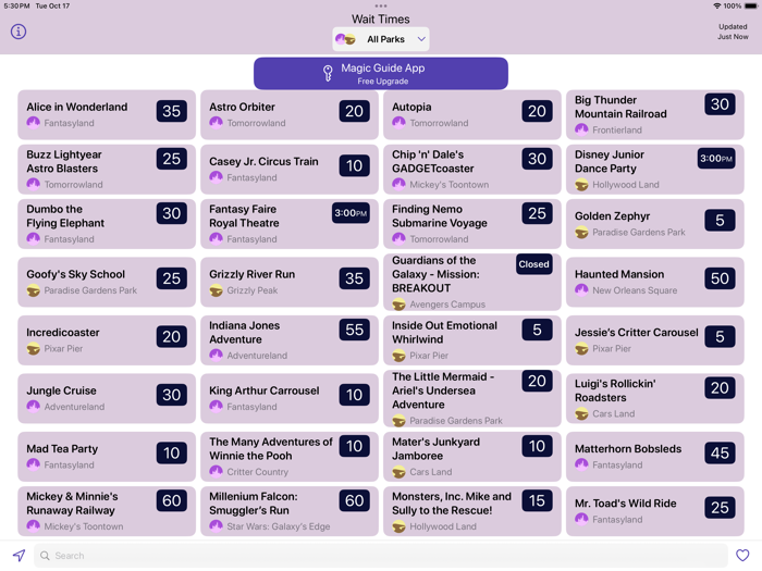 Wait Times for Disneyland