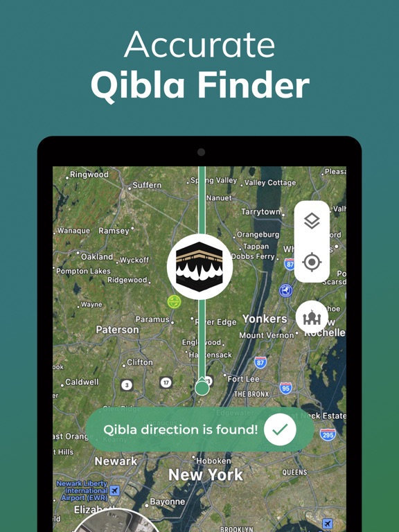 Screenshot #1 for Qibla Finder Compass 100%