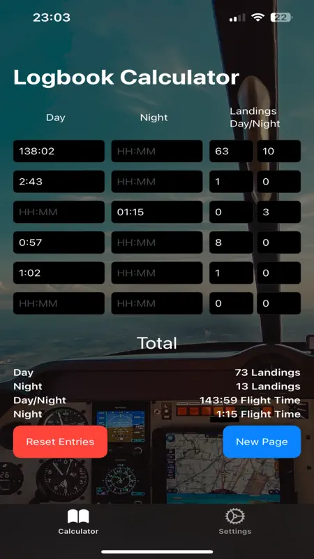 Logbook Calculator screenshot 1 of 1