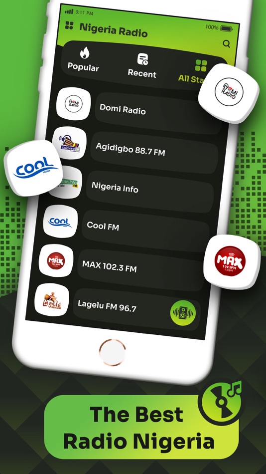 #1. Nigeria Radio Stations Live FM (iOS) โดย: Pratik Dhebariya