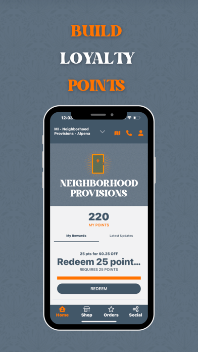 Neighborhood Provisions Screenshot