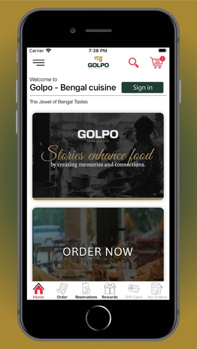 Golpo - Bengal Cafe Restaurant Screenshot
