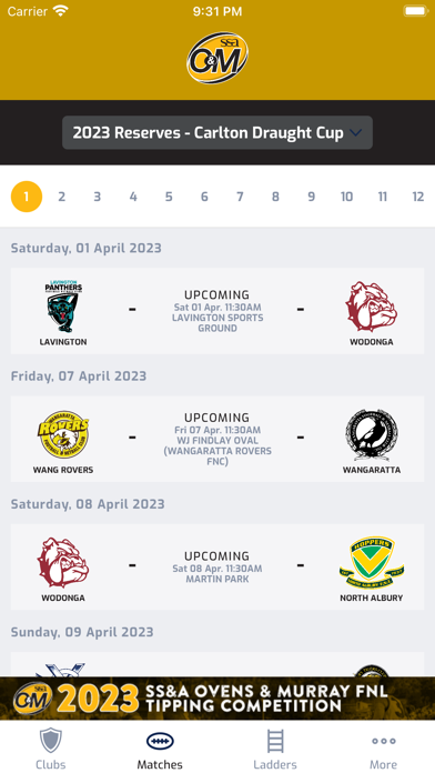 O&M Football Netball League Screenshot