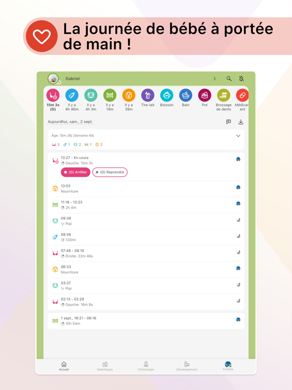 Screenshot #4 pour Baby Daybook - Suivi de Bébé