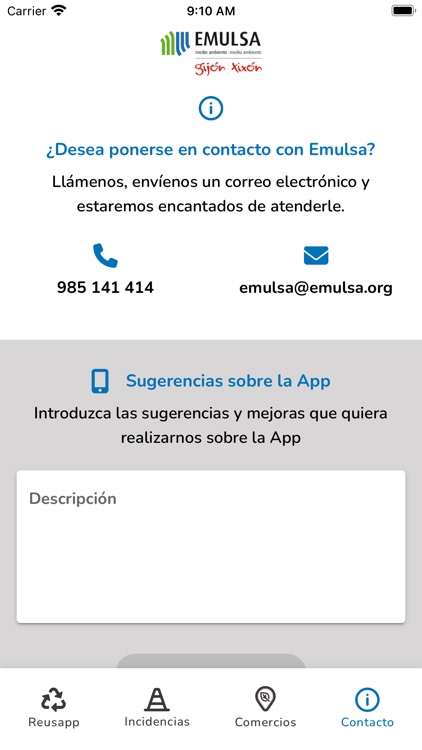 EMULSA. Reusapp. screenshot-4