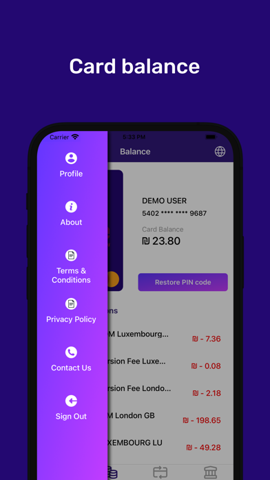 Kessef Cash Card Screenshot