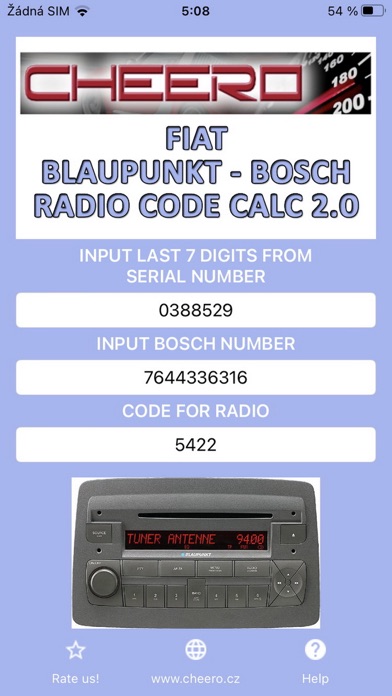 RADIO CODE for FIAT B&Bのおすすめ画像1