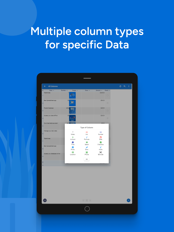 Table Notes - Mobile Excel