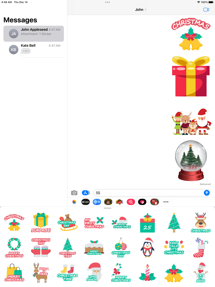Christmas Stickers -WA Message