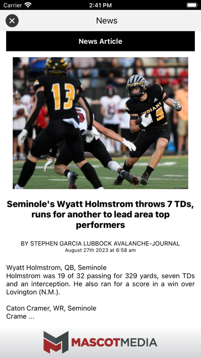 Seminole Athletics Screenshot