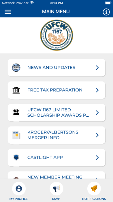 UFCW 1167 Screenshot