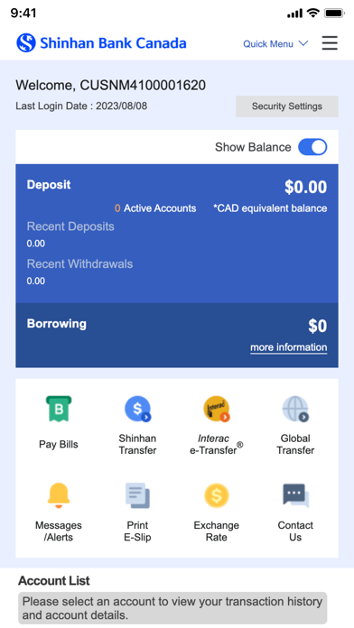 SHINHAN CANADA BANK E-Bankingのおすすめ画像2