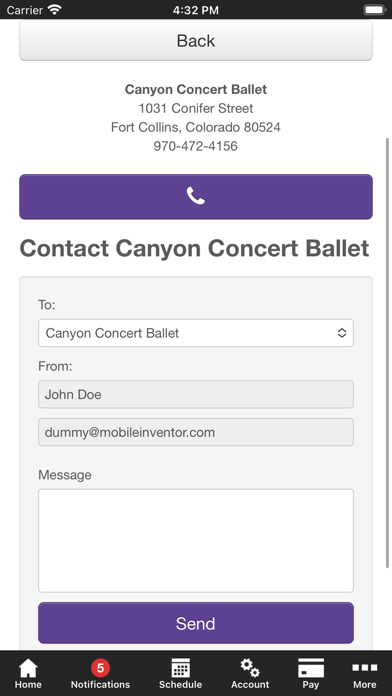 Canyon Concert Ballet School Screenshot
