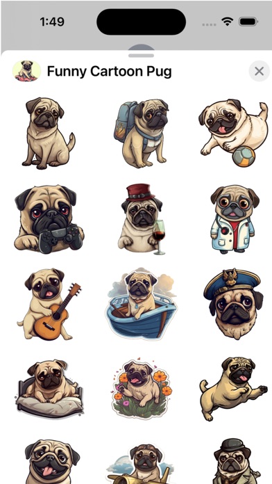 Funny Cartoon Pug Screenshot