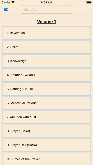 Bukhari's Sahih Screenshot