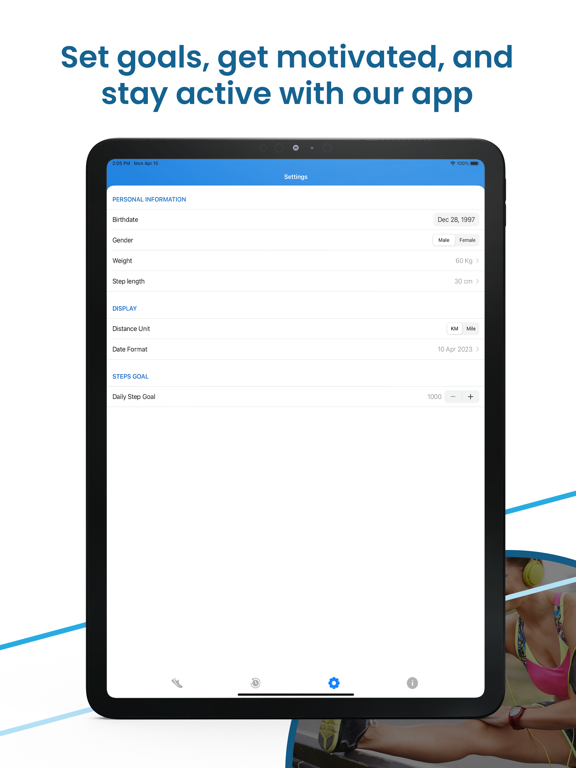 Pedometer - Fitness Tracker iPad screenshot 6 - Health & Fitness app