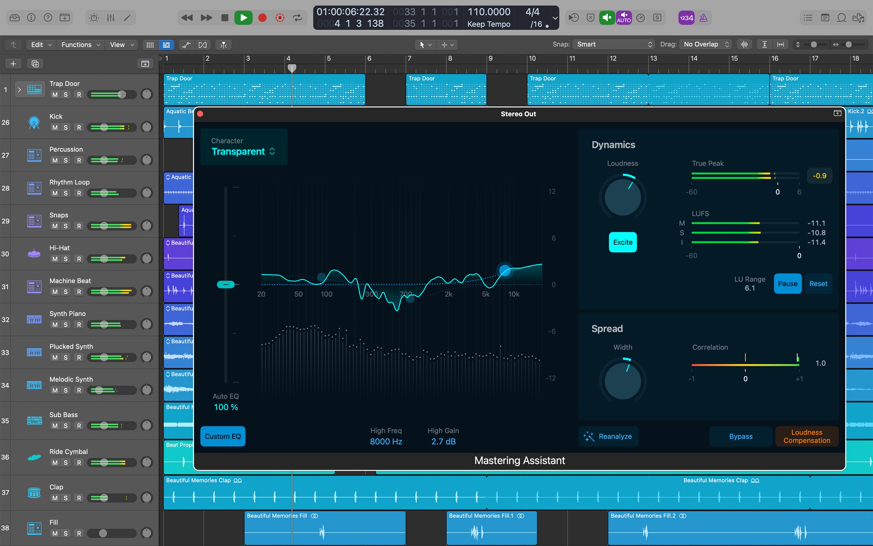 Screenshot do app Logic Pro