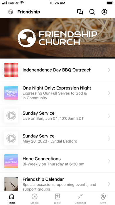 Friendship Church App Screenshot