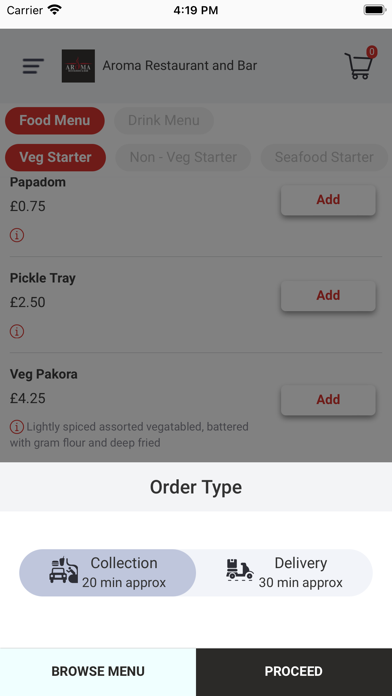 Aroma Restaurant and Bar Screenshot
