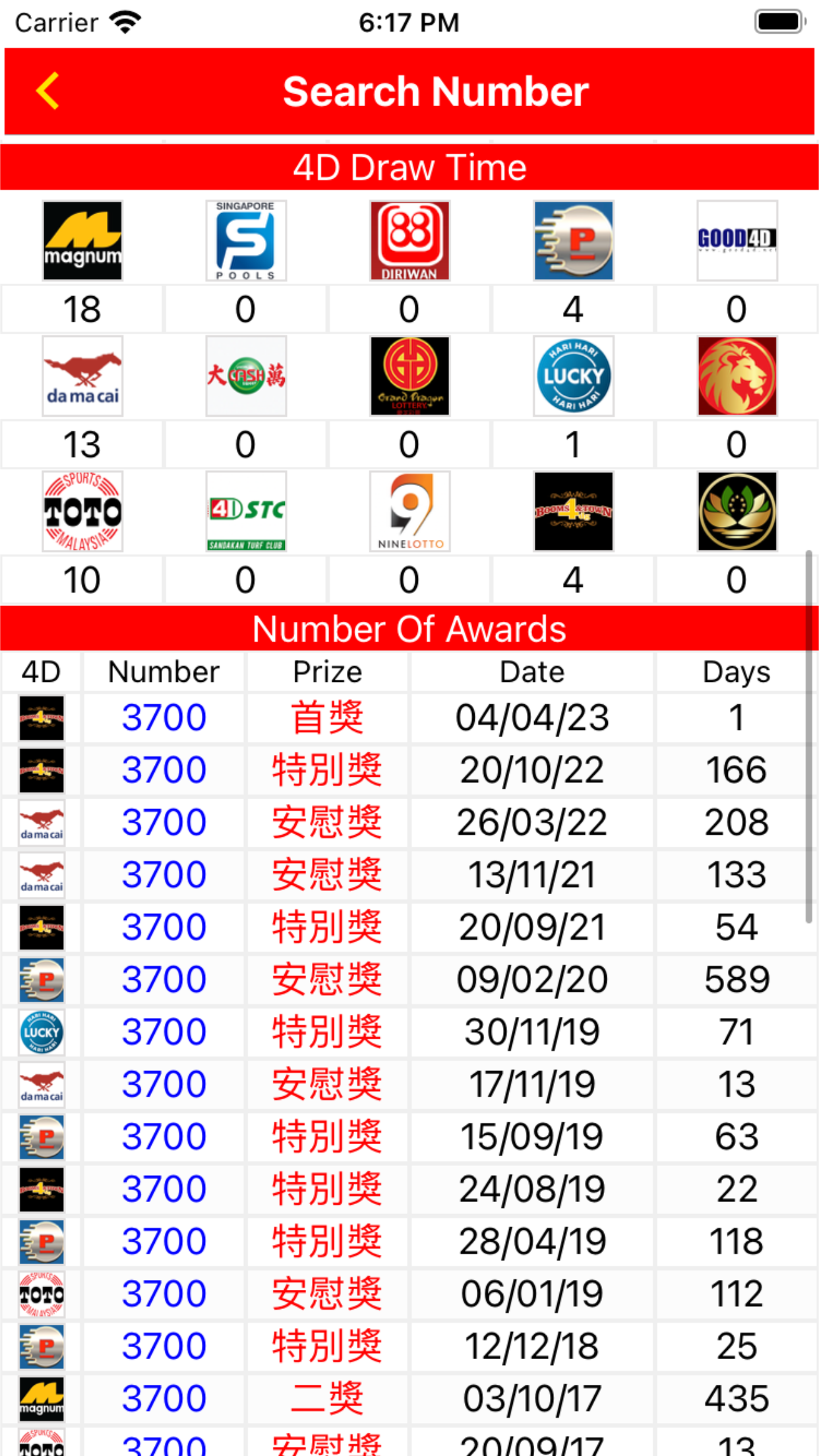 Lotto 4D Results Live 4D Toto