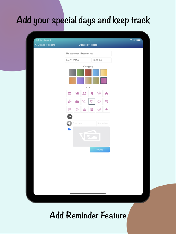 Countdown Timer & Day Counter iPad screenshot 5 - Utilities app