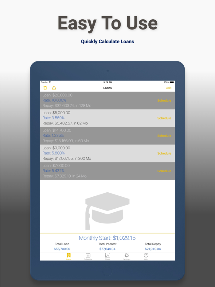 Student Debt and Loan Calculator