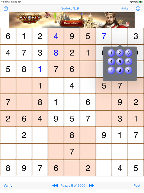 Sudoku 9x9 Gameのおすすめ画像2