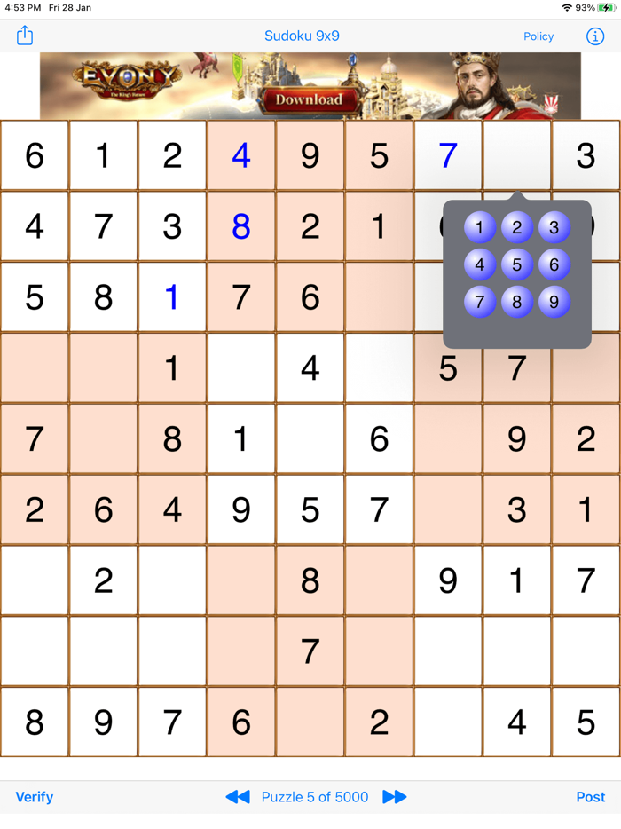 Sudoku 9x9 Game