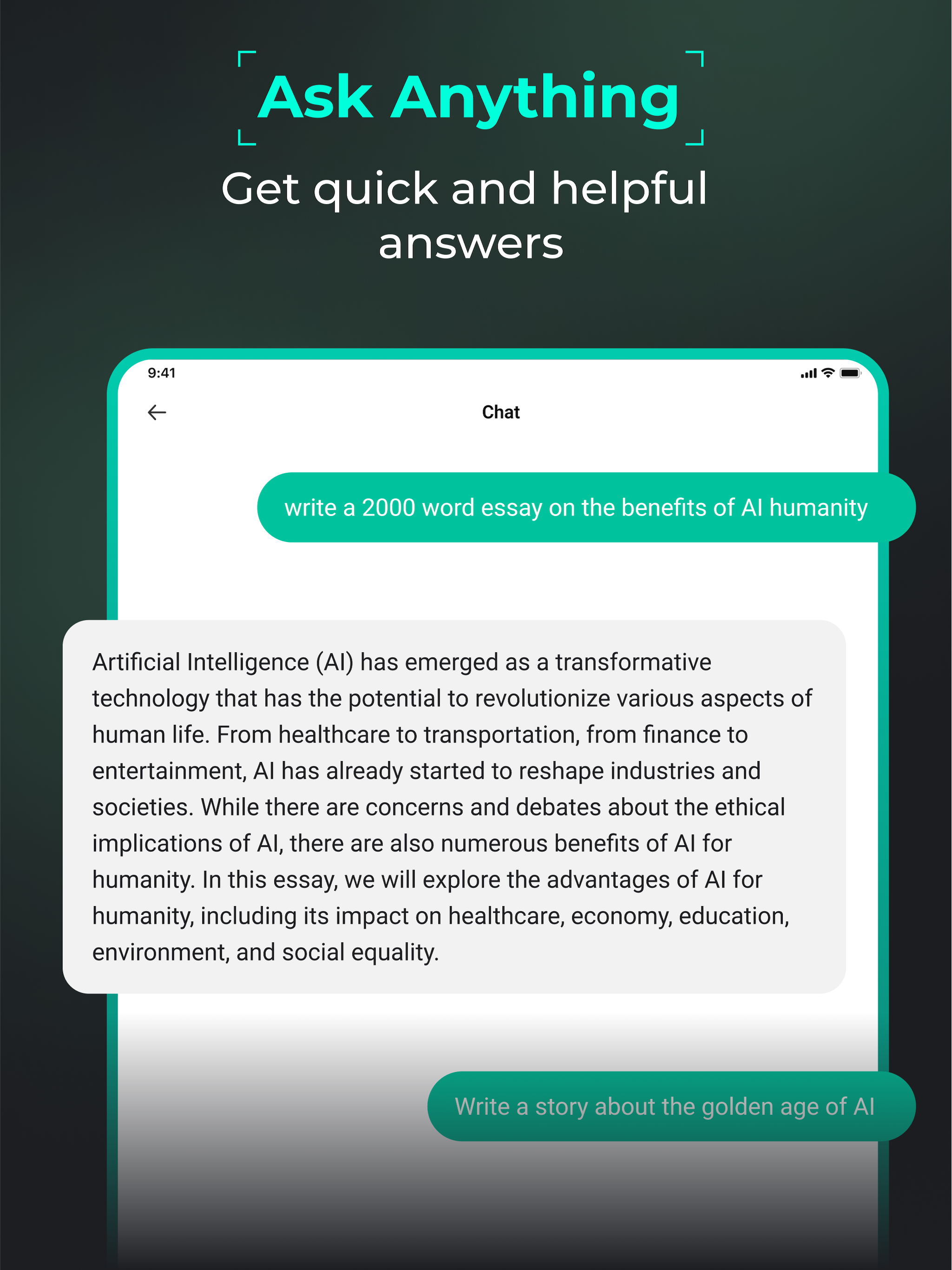 Ask Anything: AI Chatbot Open