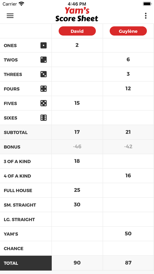 #1. Yam's Score Sheet (iOS) 由: David Colin