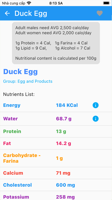 Material Nutrient Screenshot