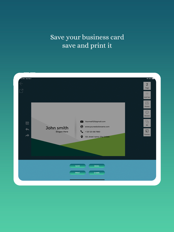 Business Card Maker  Editor